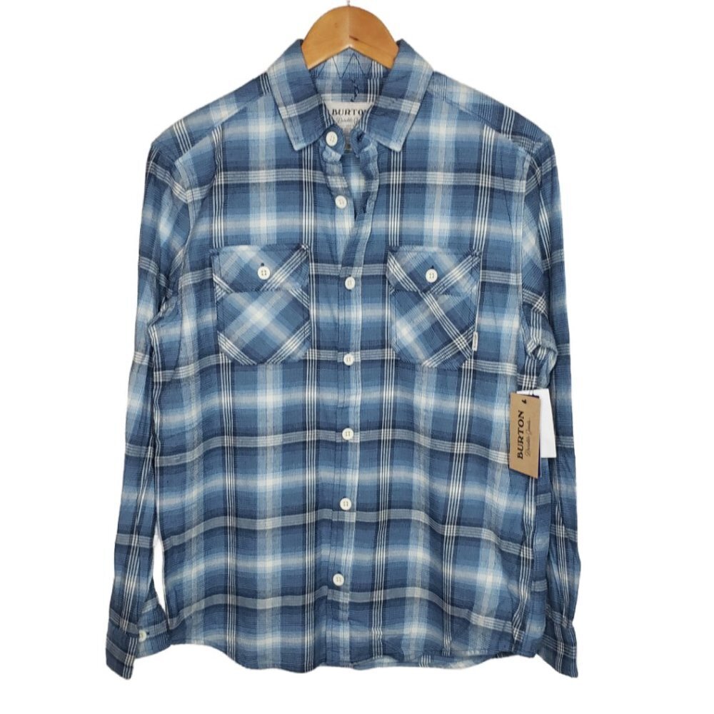 NWT Burton  Men’s S Durable Goods Long Sleeve Button Up Shirt Plaid Sz S (1314)